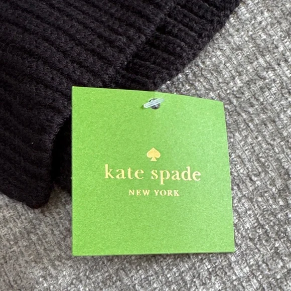 Kate Spade Black, Blue, Gray, and White Striped Scarf